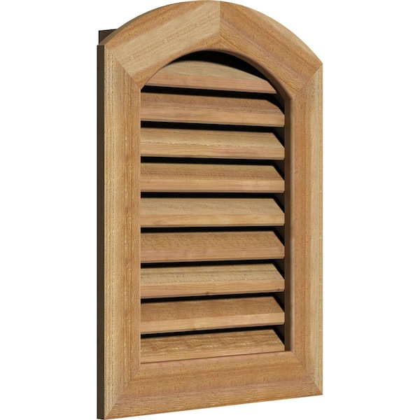 Arch Top Gable Vent Functional, Western Red Cedar Gable Vent W/ 1 X 4 Flat Trim Frame, 14W X 22H